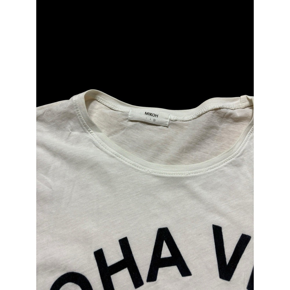 MIKOH "Aloha Vibes Only" White Tee Size 3 (L) Beach Boho 100% Cotton Graphic Tee - Picture 7 of 10